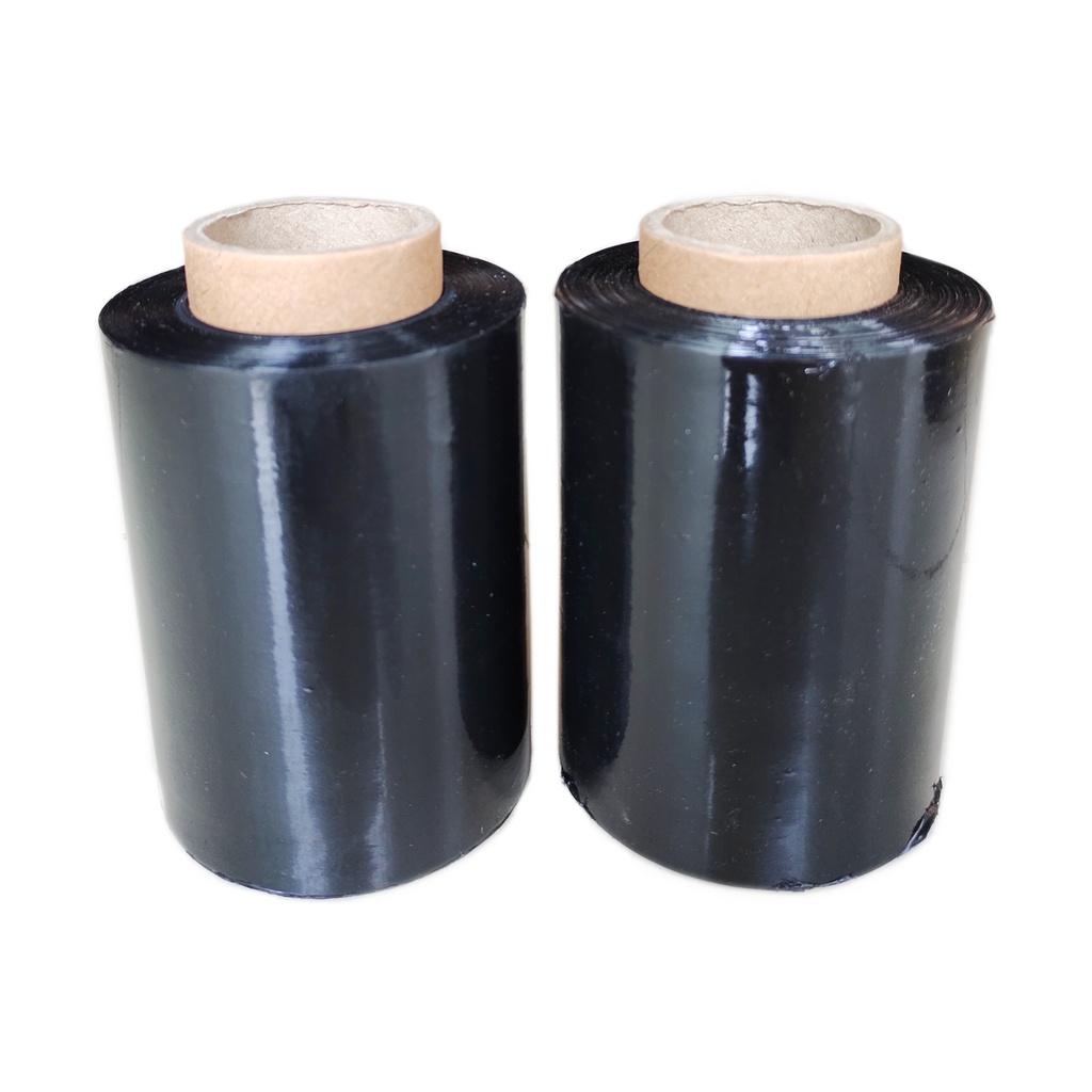 STRETCH FILM 10CM X 200M HITAM - PLASTIK WRAPPING PACKINGAN BLACK