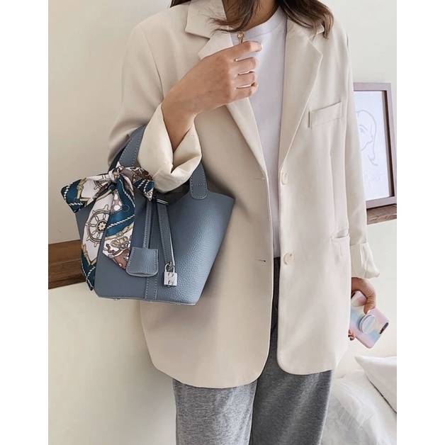 SHEIN twilly scraf bucket bag