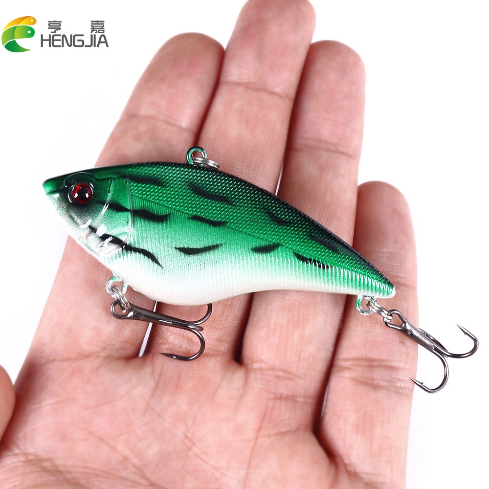 HENGJIA 10PCS Vibrating Fishing Baits Umpan Pancing Artificial Plastic VIB Fishing Lure 7CM 16G Crankbaits Vibration Fishing Tackle