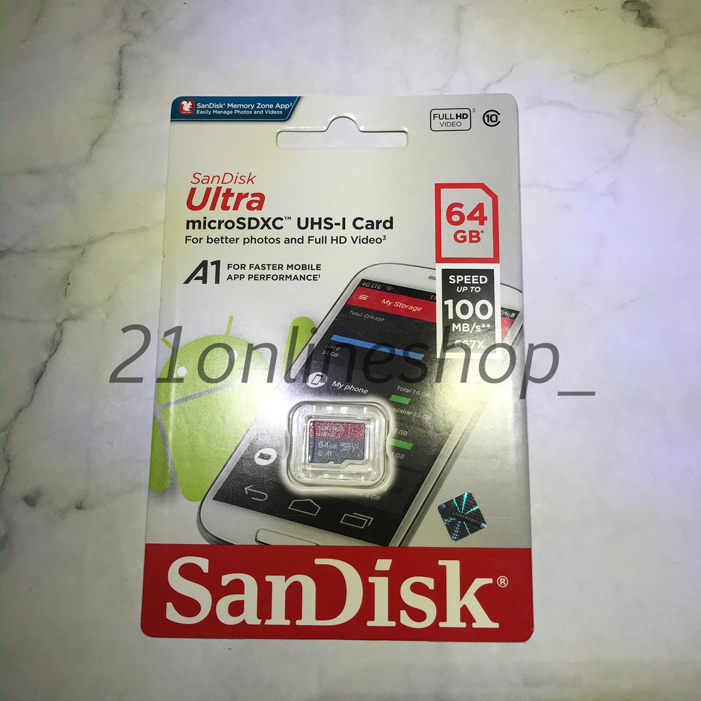 SanDisk Ultra microSDHC UHS-I 64GB 100MB/s - No Adapter