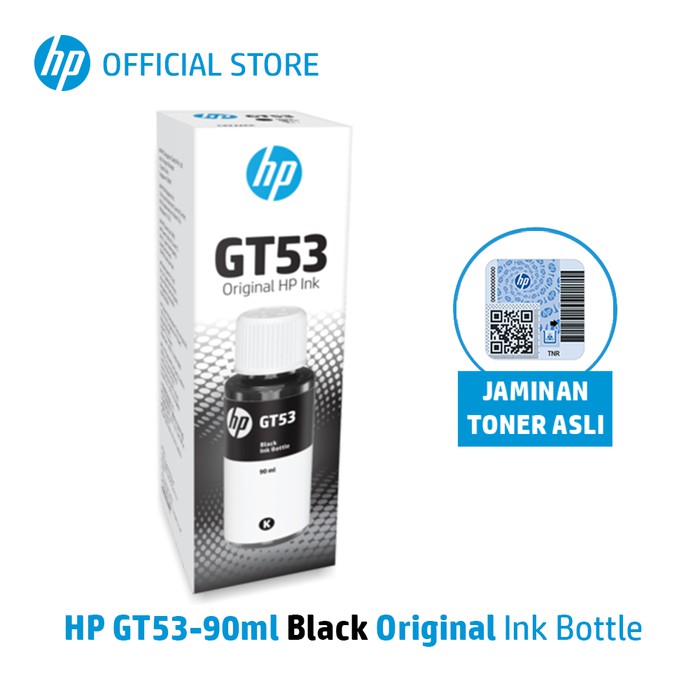 Tinta printer hp gt53 Black 90ml gt5800 110 300 400 500 600 series Original 1vv22aa - ink bottle hitam gt-53