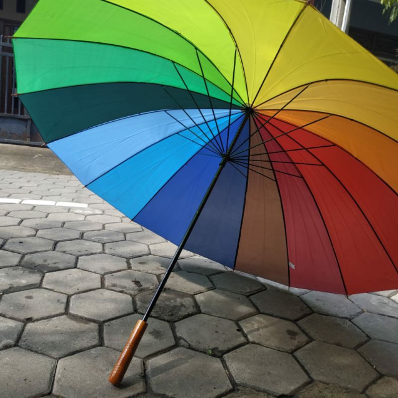 PAYUNG JUMBO PELANGI/PAYUNG JUMBO/PAYUNG MURAH/PAYUNG PELANGI JUMBO PAYUNG RAINBOW JUMBO PAYUNG LIPAT TONGKAT PAYUNG WARNA PELANGI