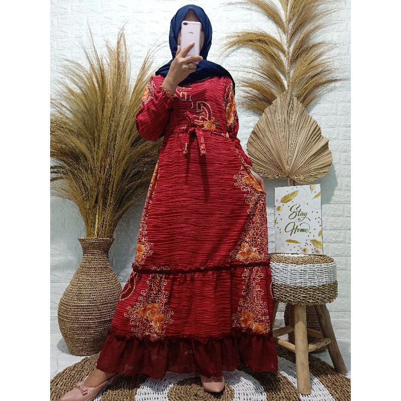 GAMIS MONALISA PLAT CANDA MOTIF TERBARU