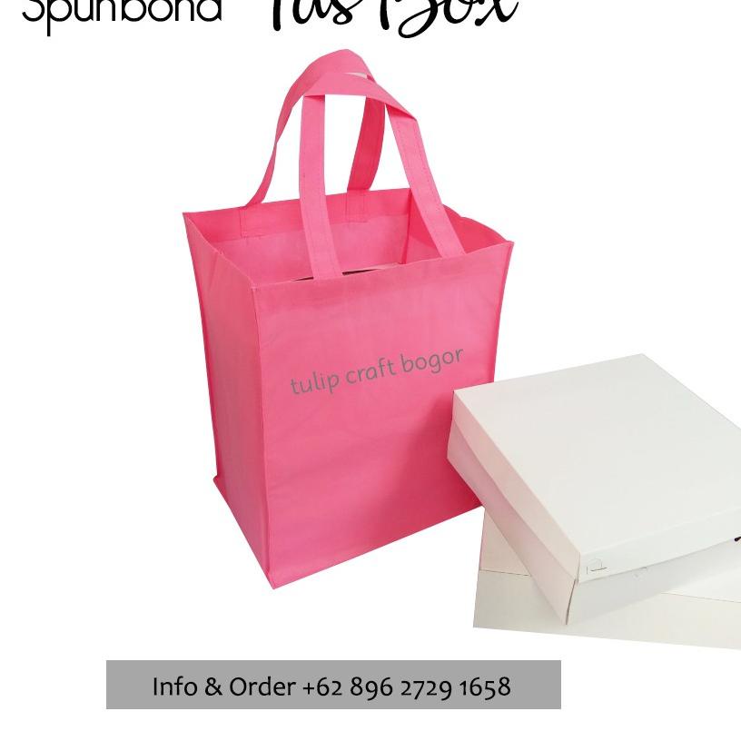 

[PROMO 0LT91] Tas Spunbond Kotak 26x26x30cm pink fanta Goodiebag Model Terkini