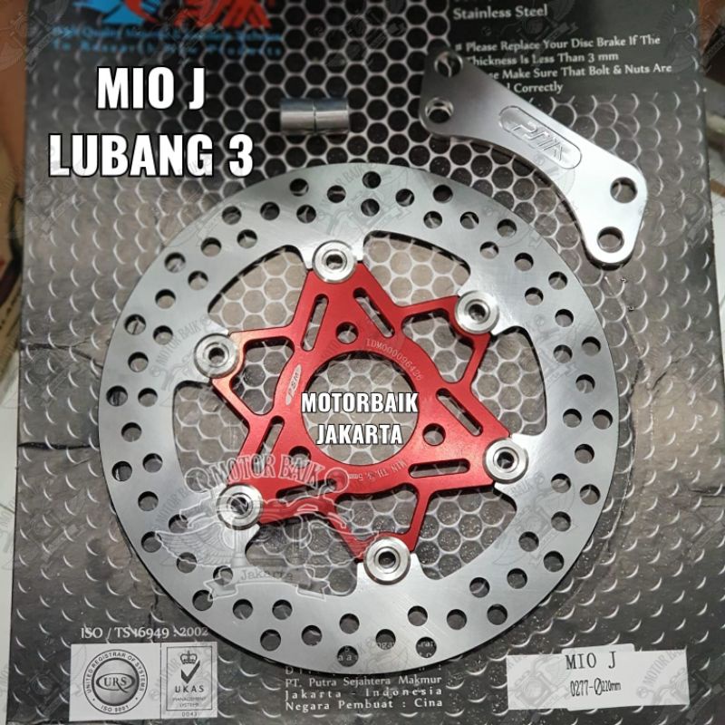 Piringan cakram disc psm racing mio j fino x ride lubang 3 220mm +breket floating cnc