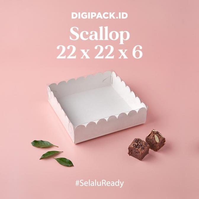

[Digipack] Scallop White Cake Box 22 x 22 x 6 | Kotak | Dus Kue