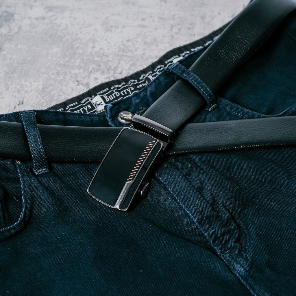 Ikat Pinggang / Gesper Pria Cowok Laki Kulit Asli Kepala Rel Import - Code : AMT 40