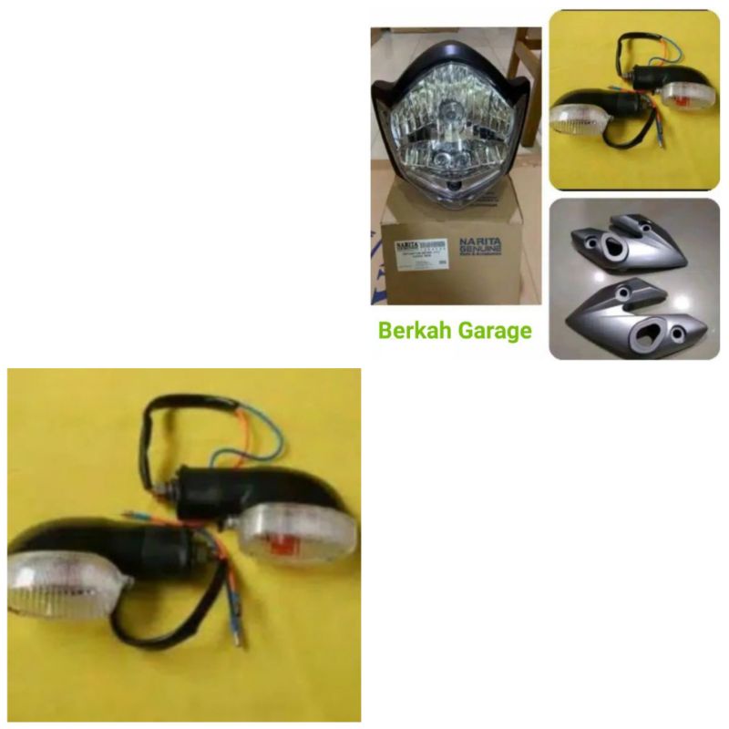 Paket Hemat Vixion - Lampu Depan Vixion Old Kupingan Lampu Plus Sen Vixion Lama 4 Pic