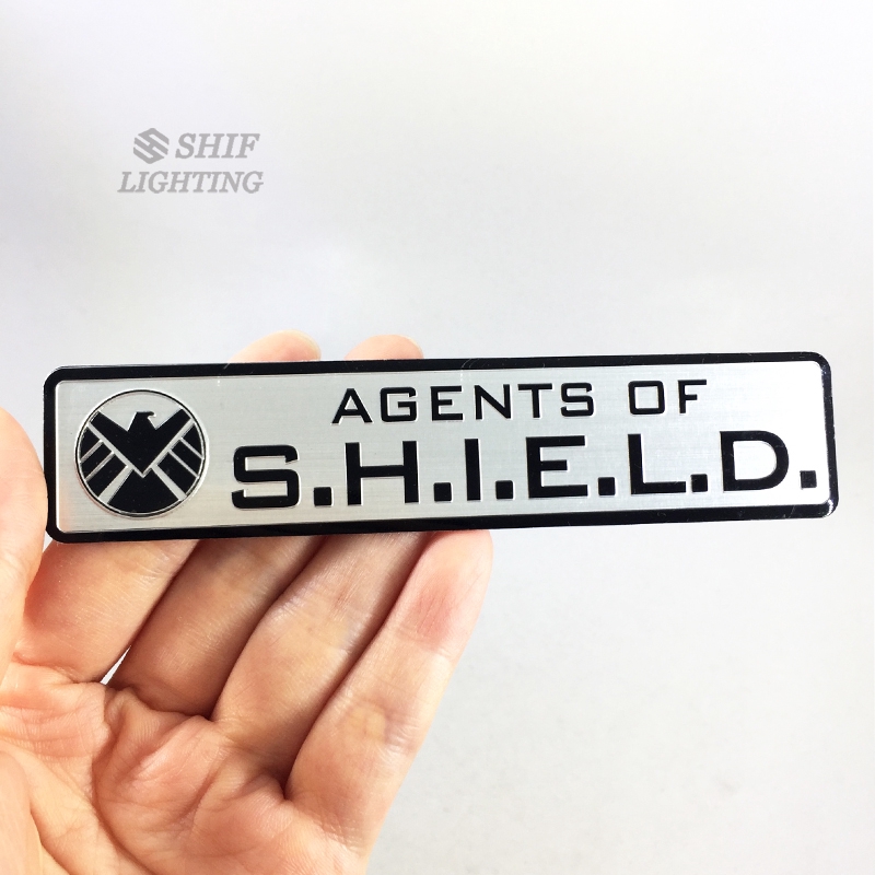 1Pc Stiker Emblem Aluminium Agent Shield s.h.i.e.l.d Marvel untuk Mobil / Motor