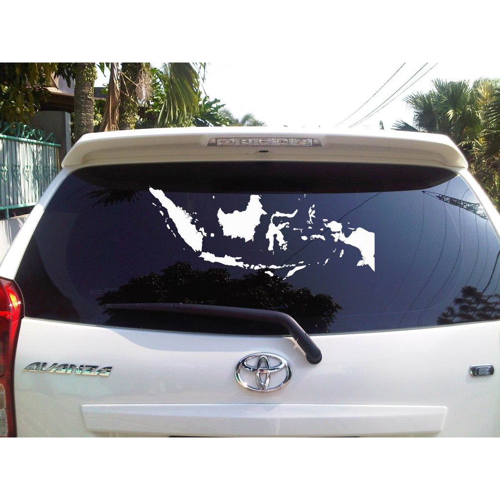 Sticker Mobil Cutting Vinyl Reflektif Peta Indonesia Putih Shopee Indonesia