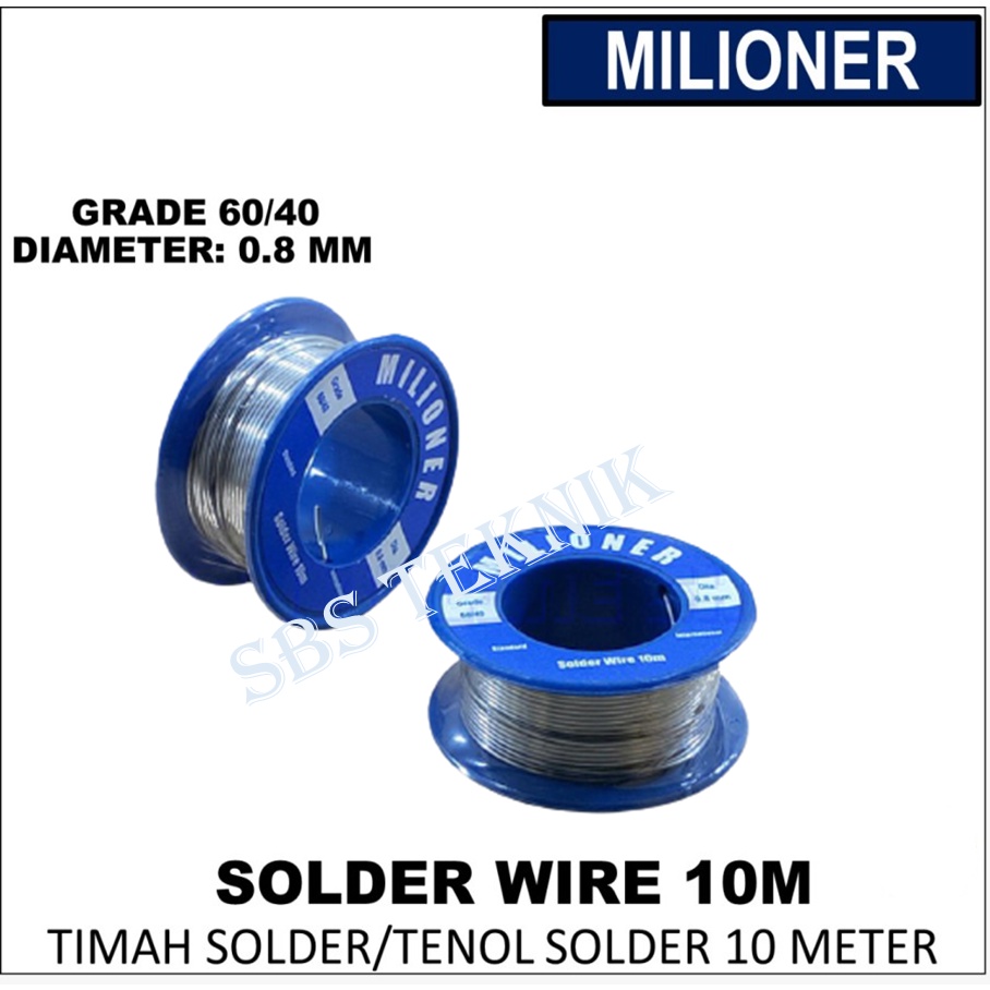 Timah Solder Tenol Solder Tenol 0.8 mm Panjang 10 Meter