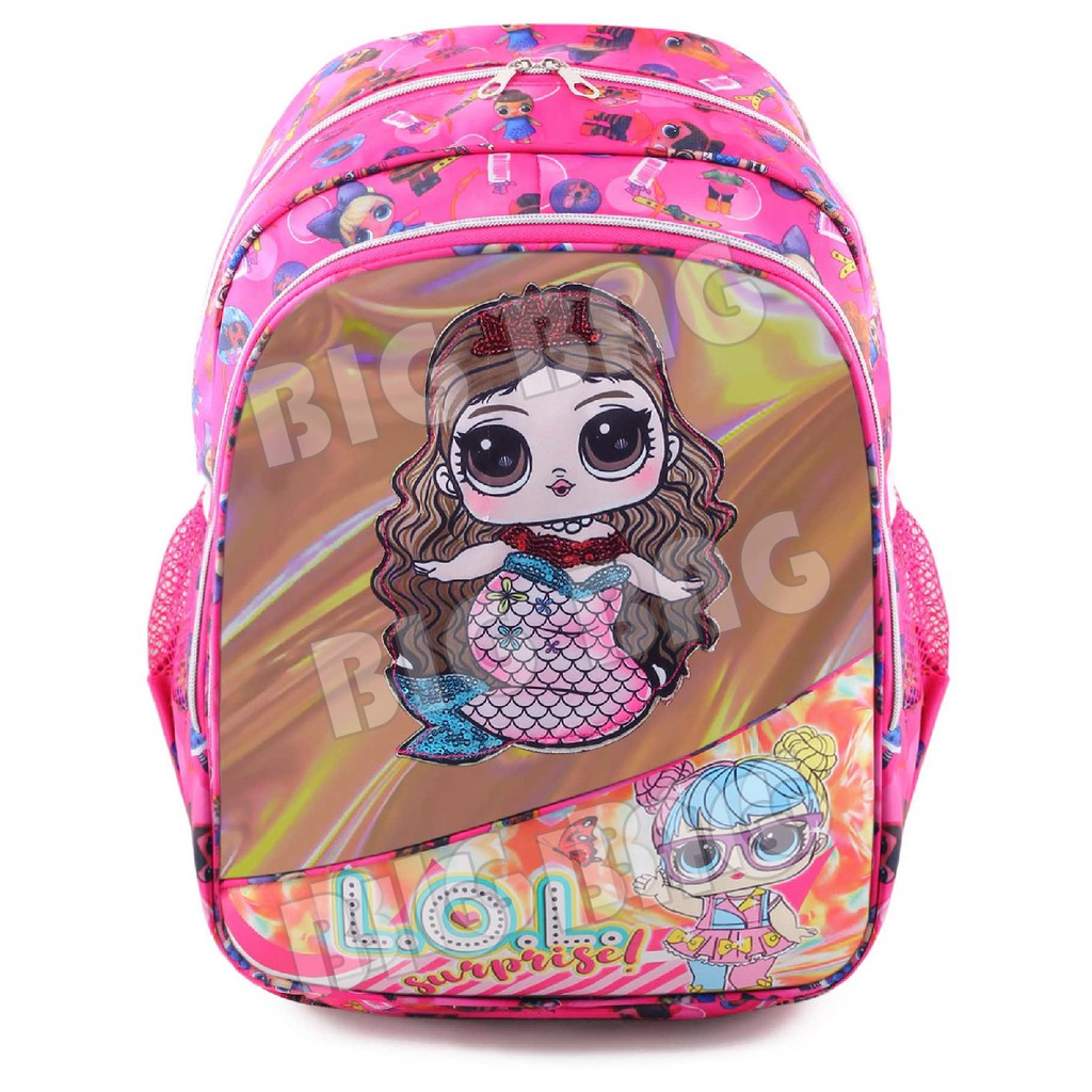 Tas Ransel Anak Perempuan Karakter LOL SURPRISE - Tas Ransel Hologram LED - DAYLIGHT -  BOTOL MINUM