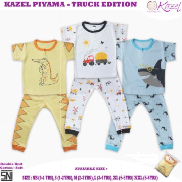 1 Setelan Piyama Kazel GIRL / BOY Flower Bunny Truck London NB-XXL (0-6 tahun) CBKS