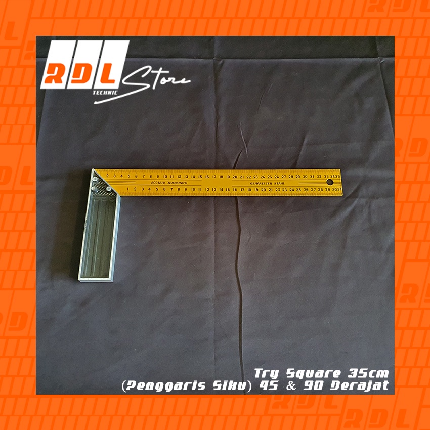 Try Square 35cm (Penggaris Siku) 45 & 90 Derajat