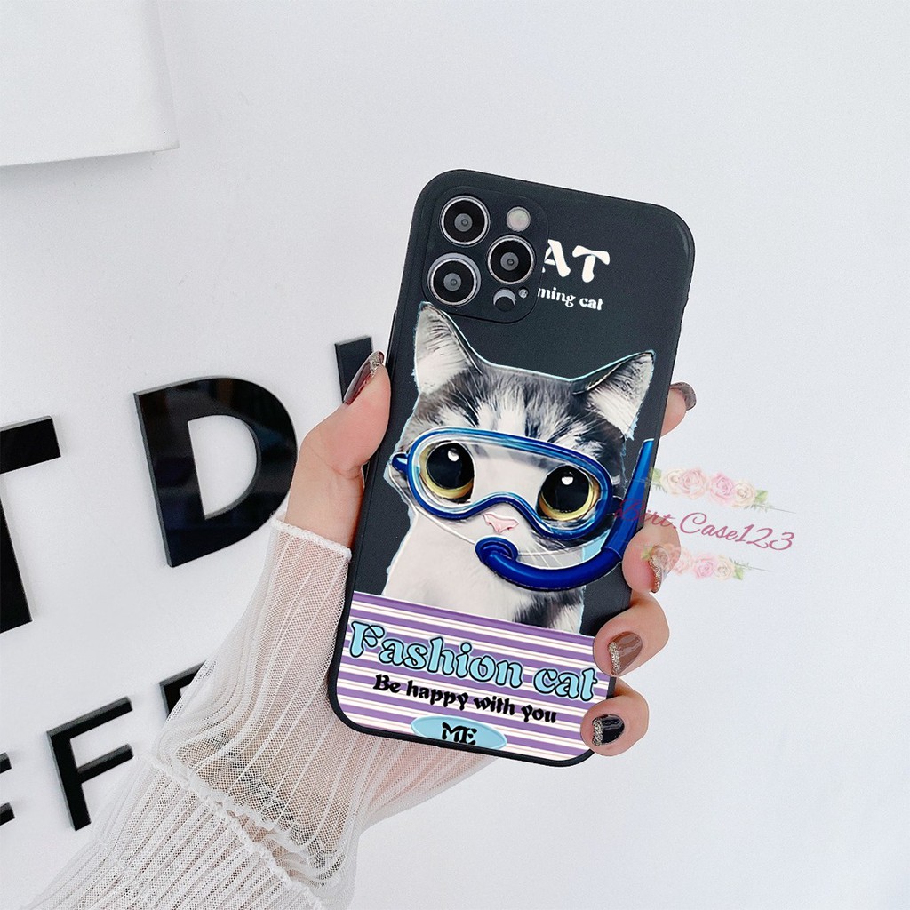 CASE CASING SOFTCASE SILIKON MACARON PELINDUNG KAMERA CAT CUTE OPPO VIVO SAMSUNG XIAOMI REALME IPHONE ALL TYPE BC6029