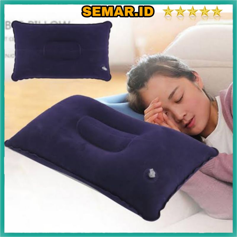 Bantal Angin Tiup Bludru Travel Pillow