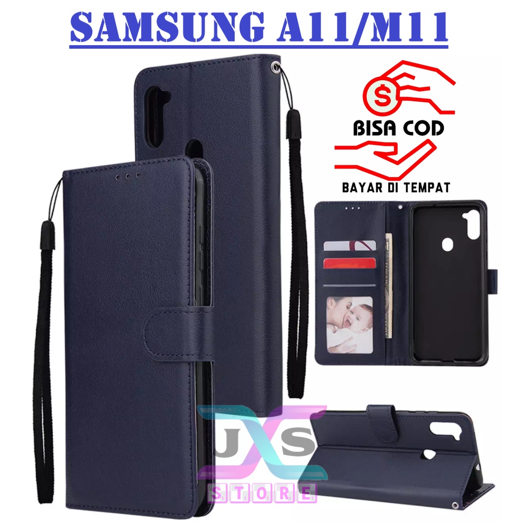flip case wallet FLIP CASE SAMSUNG A11/SAMSUNG M11 cover  leather case standing buka tutup