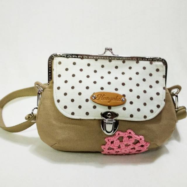 Tas Pinggang Kanvas Linen/Tas Behel/Tas Kecil