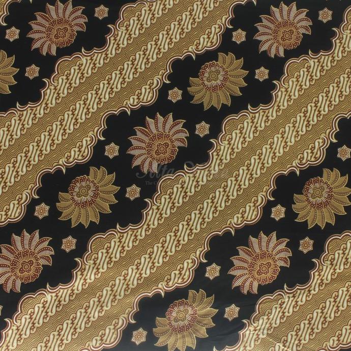 Batik Tradisional Motif Parang Hitam Coklat Gold ( Alta Moda)*