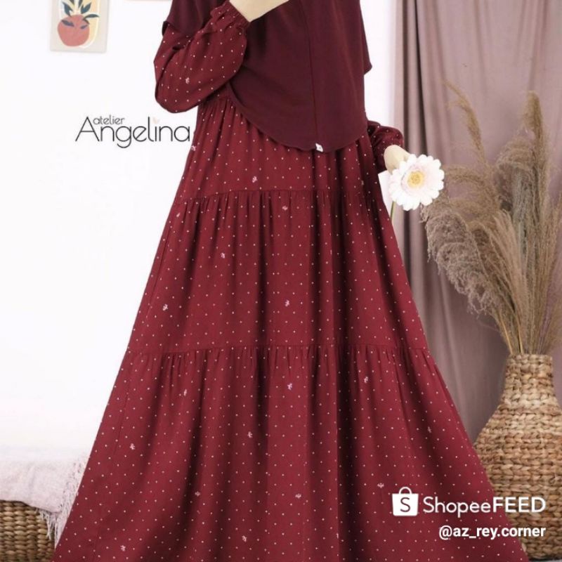 Atelier Angelina Edisi Desember 2021 Polkadot Maroon