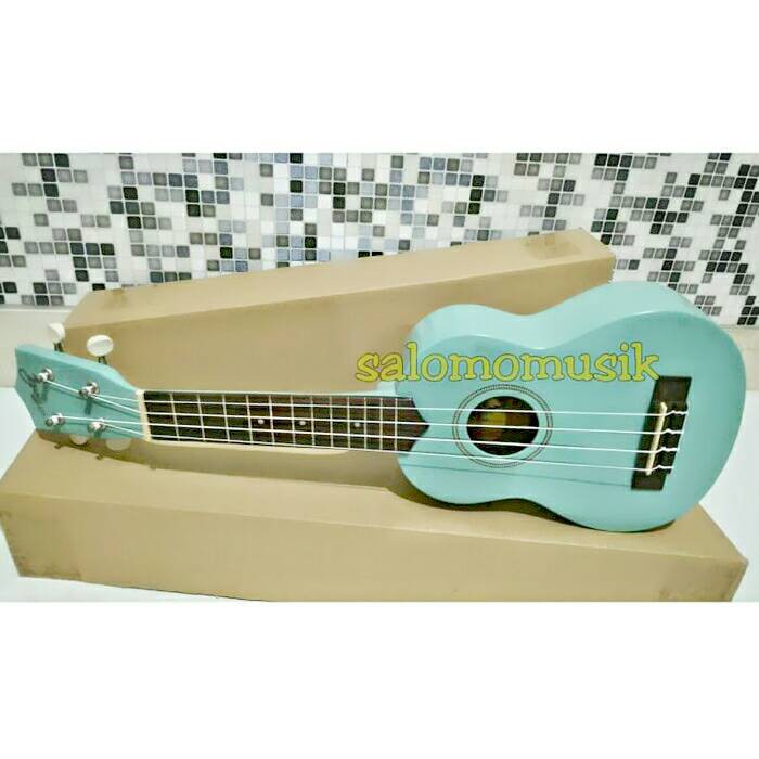 Ukulele Uke Okulele Kentrung Soprano Suprano Aloha Biru Muda Laut Indonesia