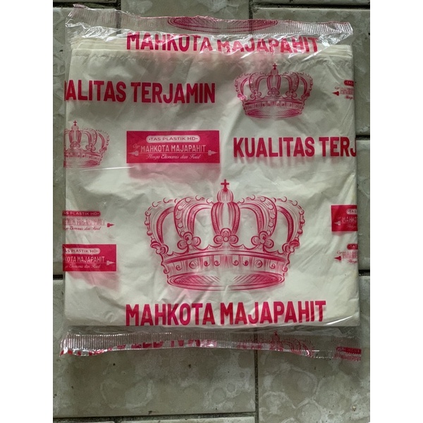 Kantong Kresek Tas Plastik Mahkota Majapahit Hitam / Putih