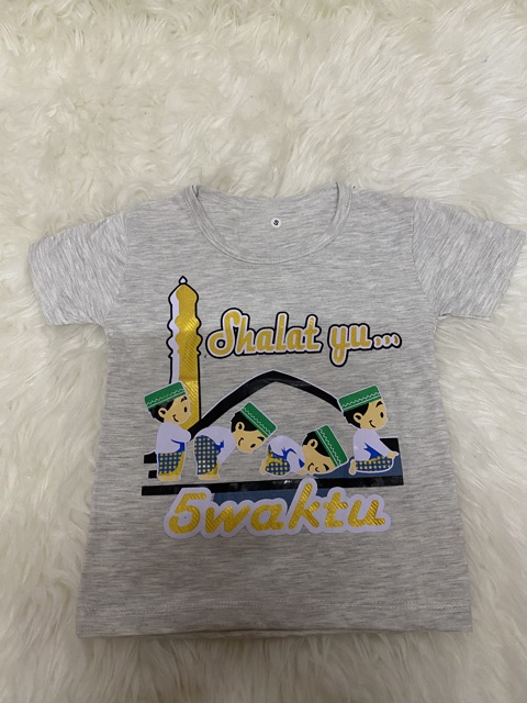 Kaos anak cowok (SHolat yuk 5 waktu) 2-9 tahun