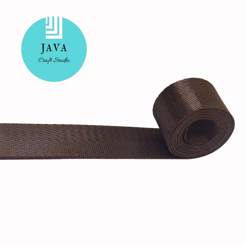 TALI WEBBING NYLON 2.5 CM METERAN WARNA COKLAT SBN 25 COKLAT