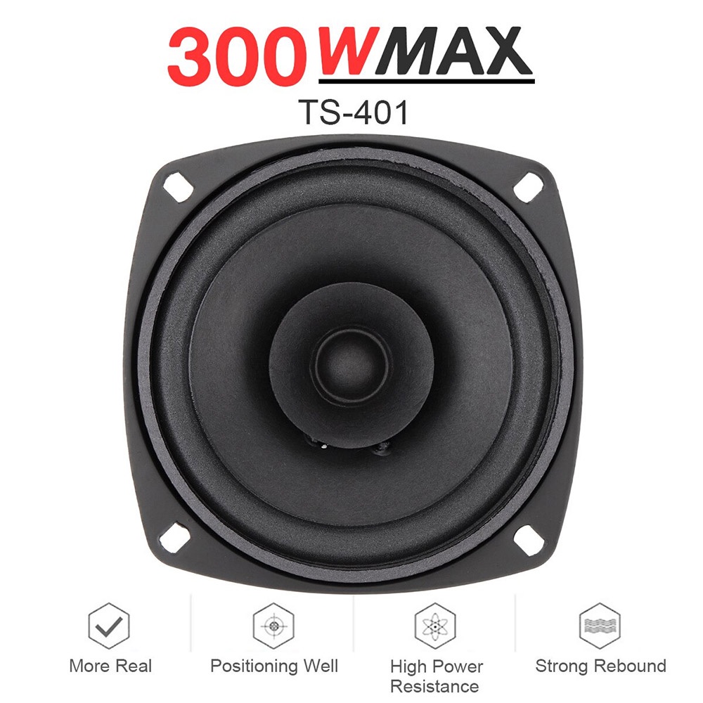 Pcinener Speaker Mobil HiFi 4 Inch 300W 1 PCS - TS-401 - Black