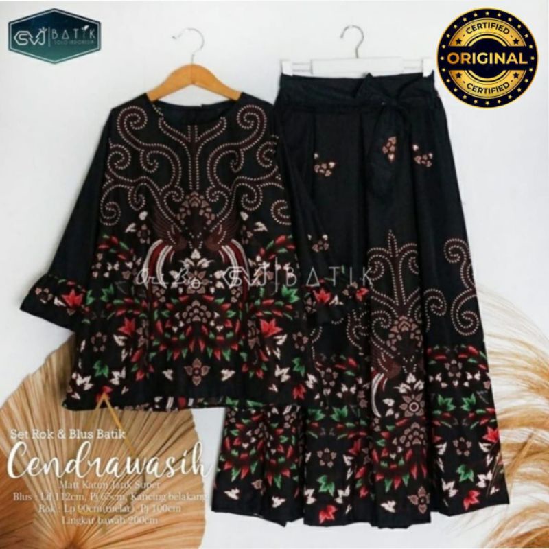 SET ROK BLUS BATIK KATUN HALUS CENDRAWASIH KAMARA EXLCUSIVE