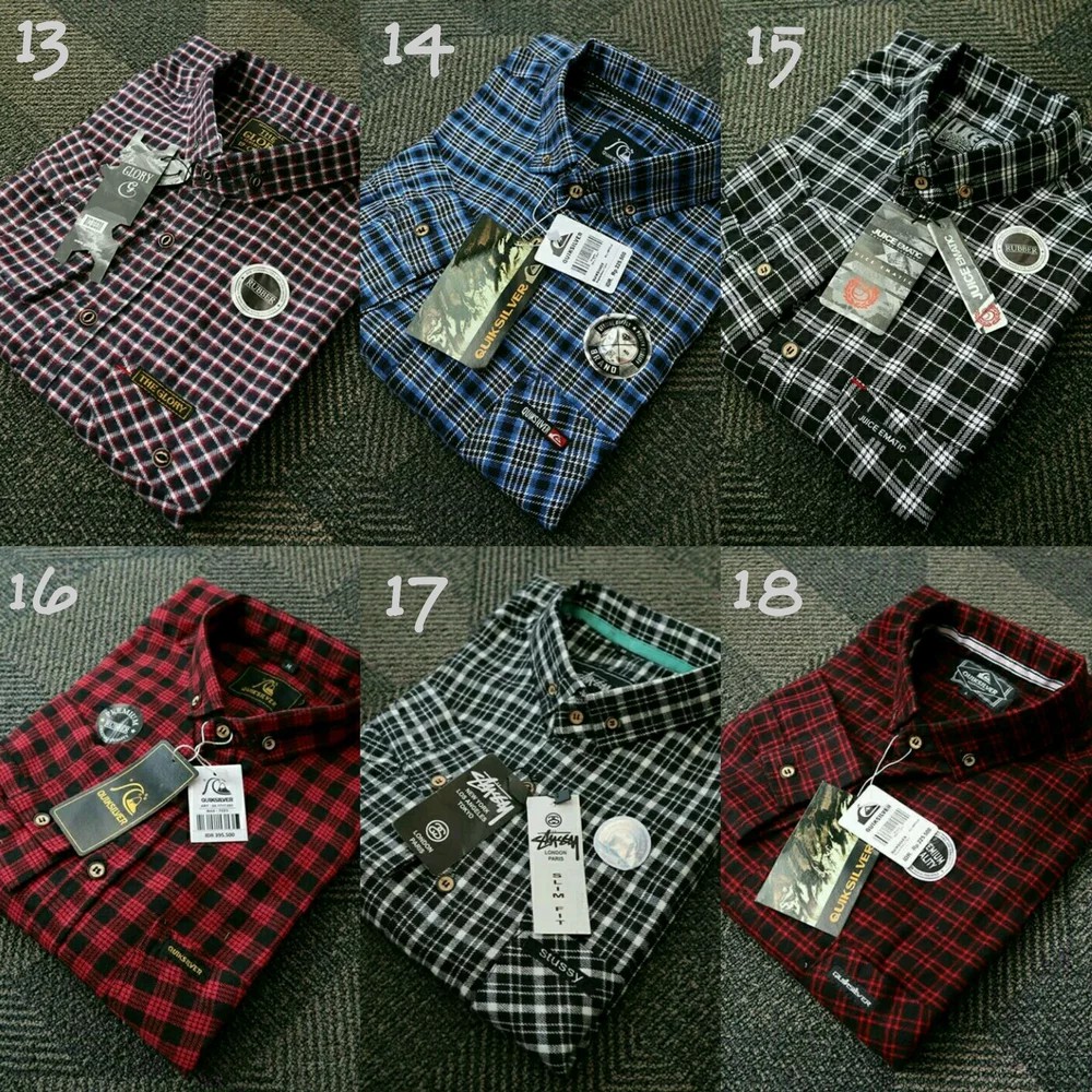 KEMEJA PRIA LENGAN PANJANG FLANEL MOTIF KOTAK PREMIUM