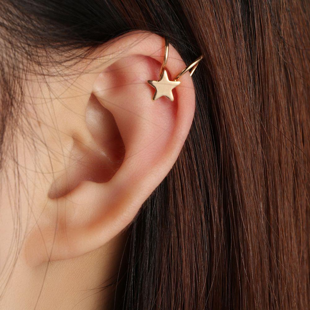 Lily Ear Cuff Clip Mutiara Berlian Tanpa Tindik Ladies Jewelry Wrap Tulang Rawan Telinga Untuk 1pasang