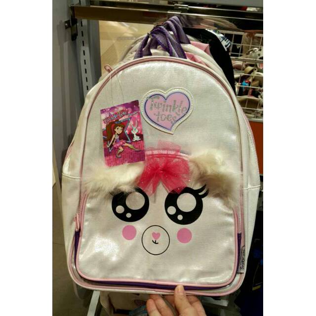TAS SEKOLAH LUCU (2wrn) Twinkle toes bag with furr white, sport station sale