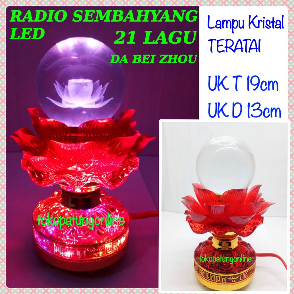 Radio Pemutar Lagu Buddhis LED Kristal