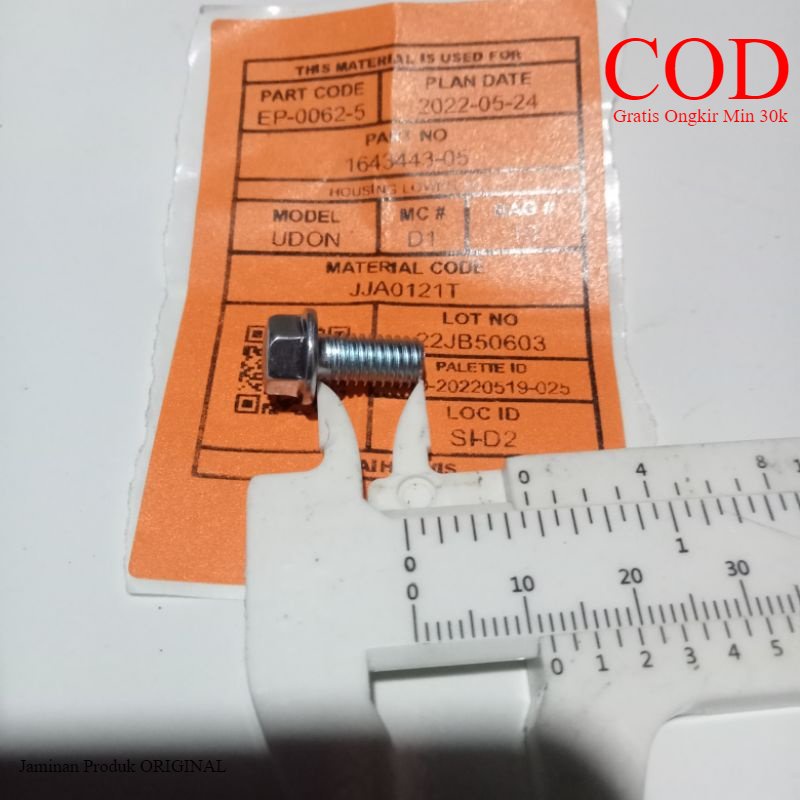 baut Blok kunci 8 M6 x 12 original universal baut 10