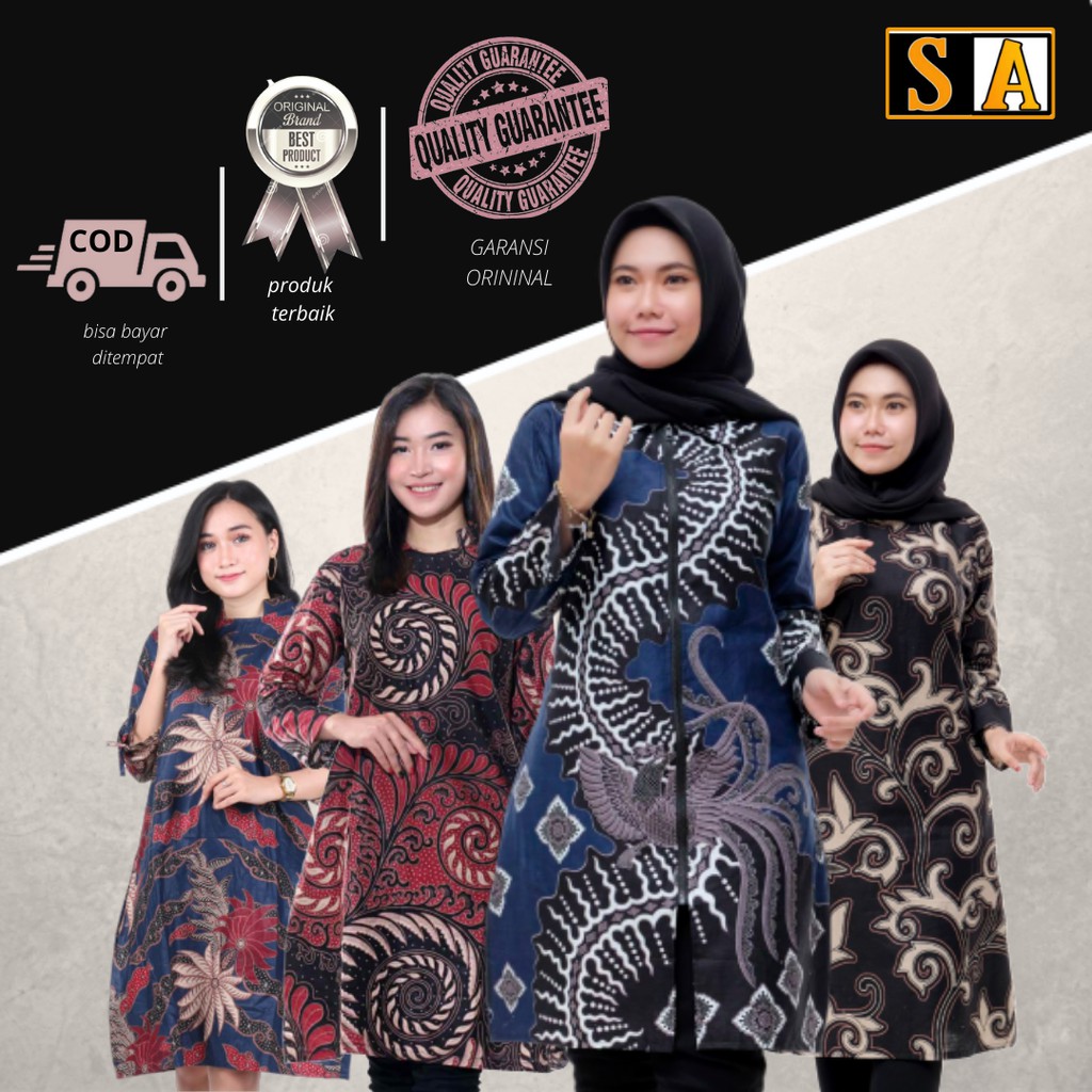 ATASAN TUNIK  BATIK TUNIK  JUMBO  ATASAN BATIK WANITA BAJU  