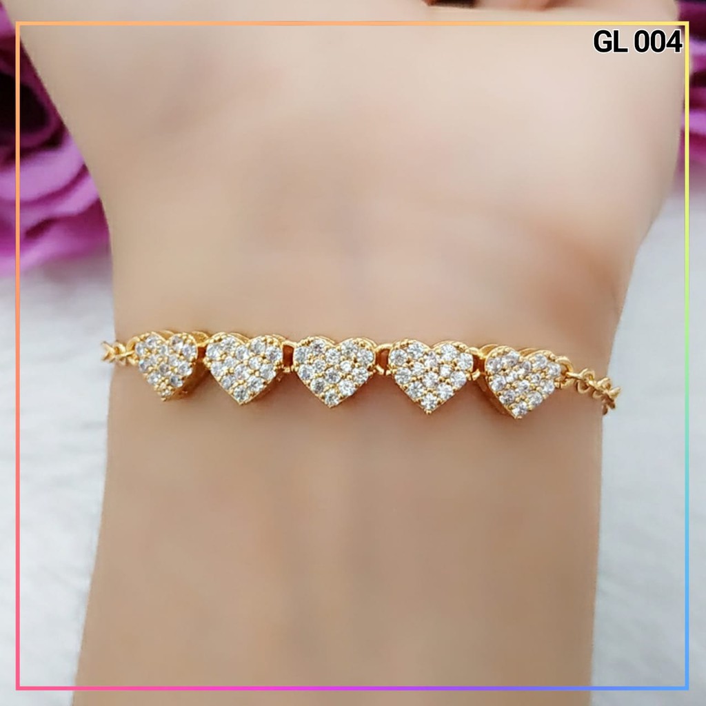 Gelang xuping gelang dewasa rantai love lapis emas gold GL 004