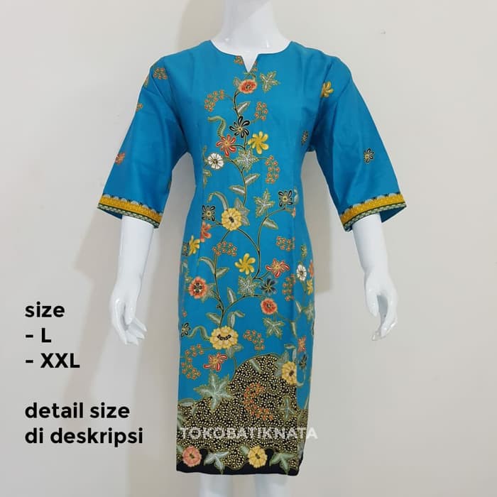 dress batik terusan batik wanita batik modern ukuran L