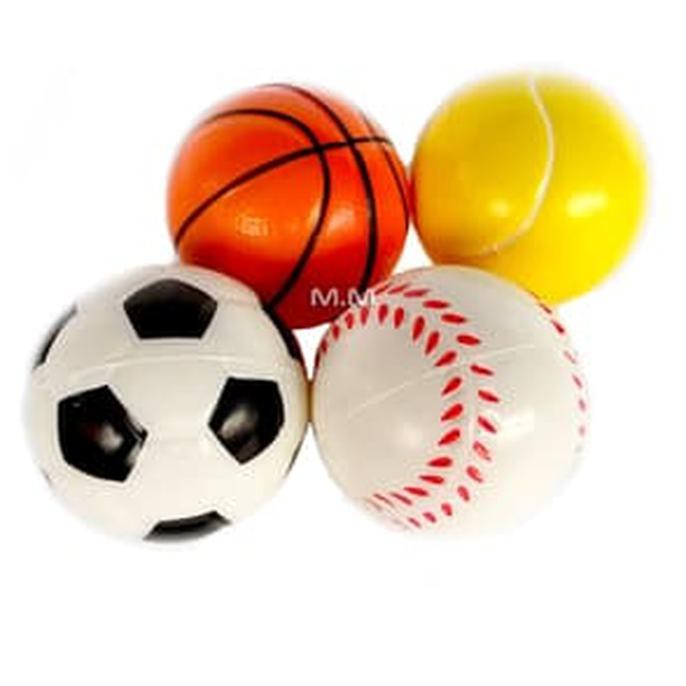 Bola Karet Kecil Mainan Anak - Sepak Bola - Bola Tenis - Bola Baseball