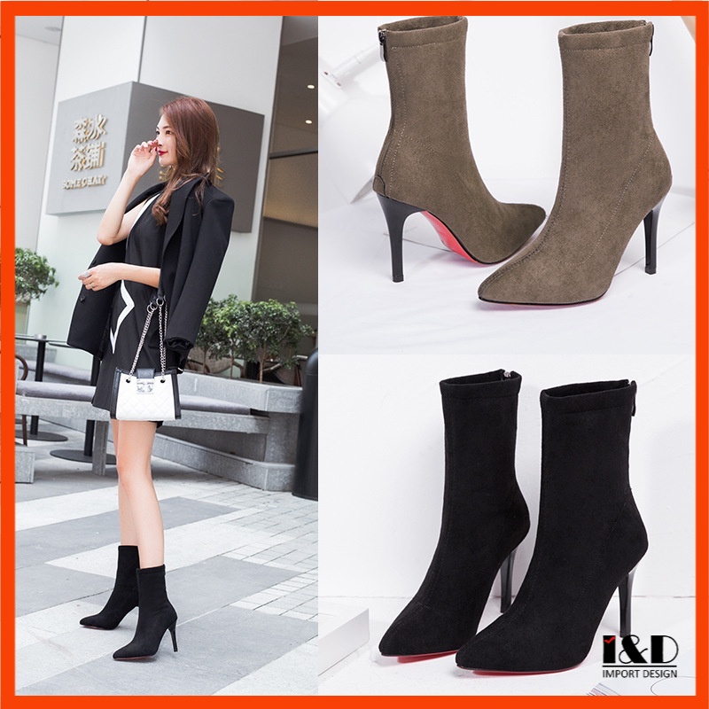 [ Import Design ] Sepatu Boots Heels Wanita Korea Import Premium Quality ID167