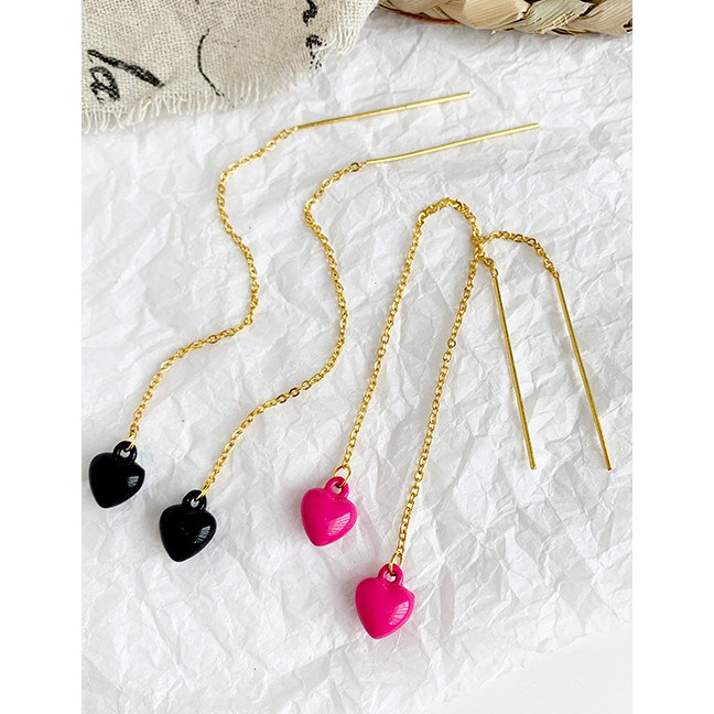 LRC Anting Tusuk Fashion Alloy Resin Love Ear Line F7547X