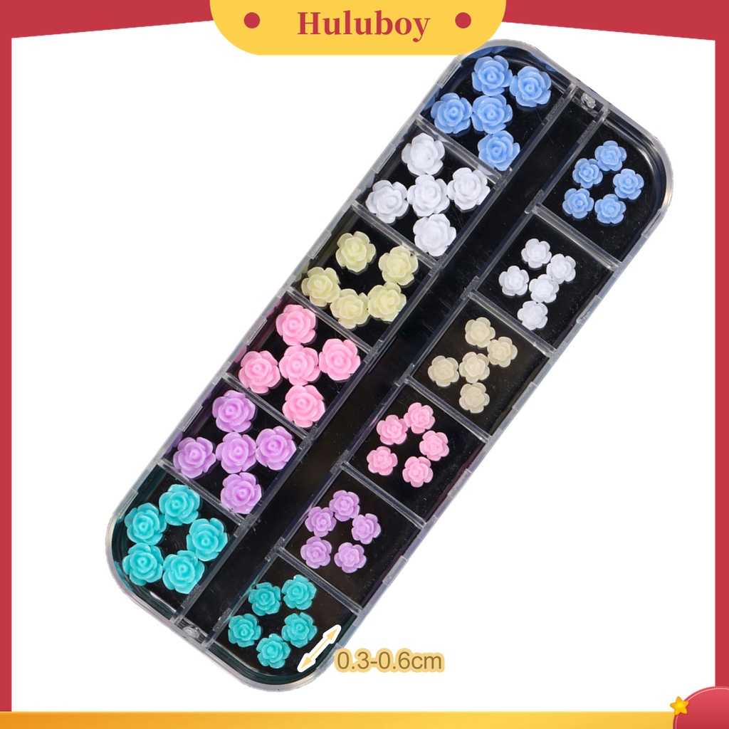 Huluboy Huluboy♡ Berlian Imitasi Bentuk Bunga Kecil Warna Putih Untuk Dekorasi Nail Art