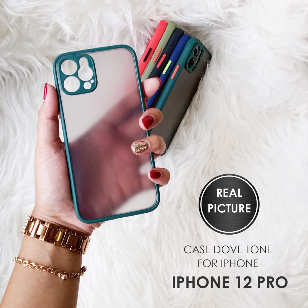 CASE HP IPHONE 12 PRO SOFTCASE DOVE MATTE PLUS PELINDUNG CAMERA