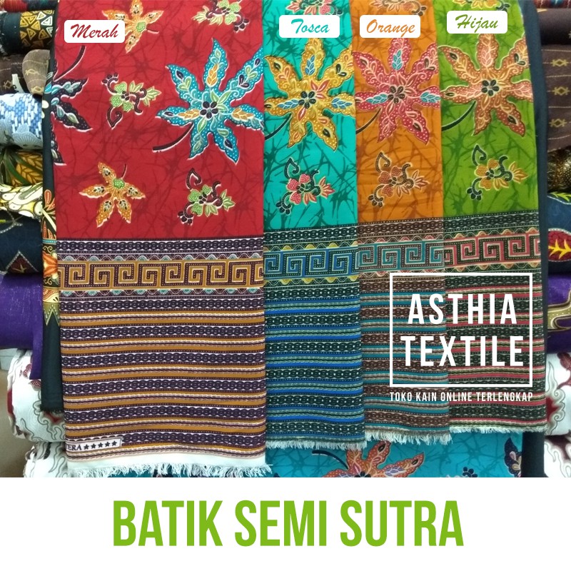 Batik Semi Sutra Elegan Kain Meteran Batik Semi Sutera Asli Terlengkap Shopee Indonesia