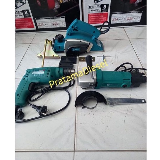 Paket(3in1) pertukangan Mesin Serut  MAILTANK+Gerindra MAILTANK+Bor mailtank