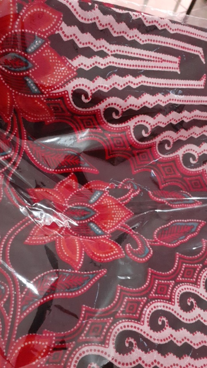 Batik Couple Keluarga Sania Ruffle Ori Ndoro Jowi Dnt Motif Bata Merah