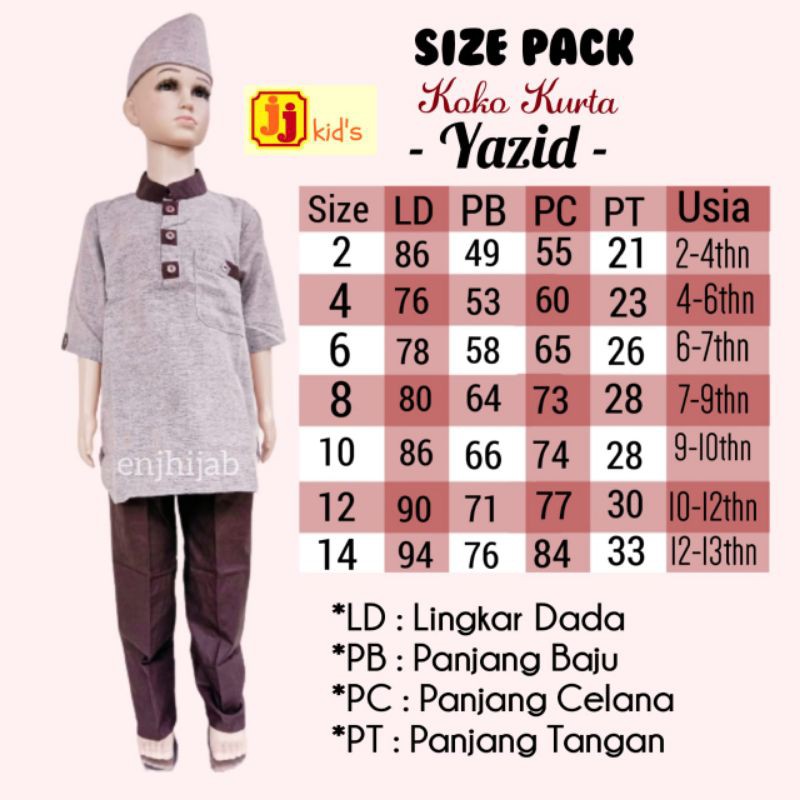 Setelan Koko Kurta Anak Terbaru Baju Muslim Laki-laki Usia 2-13tahun SKA201