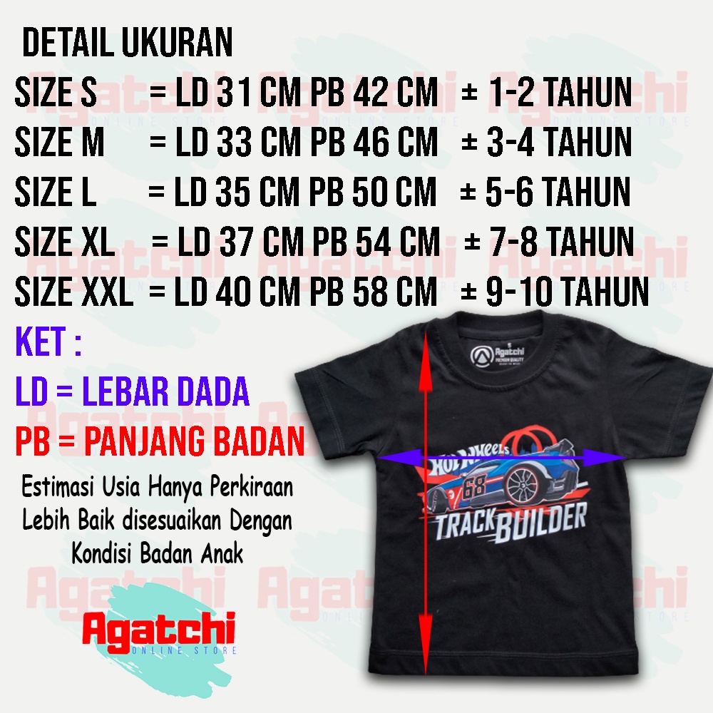 Kaos Atasan Anak Laki Laki Hotwheels Track Builder