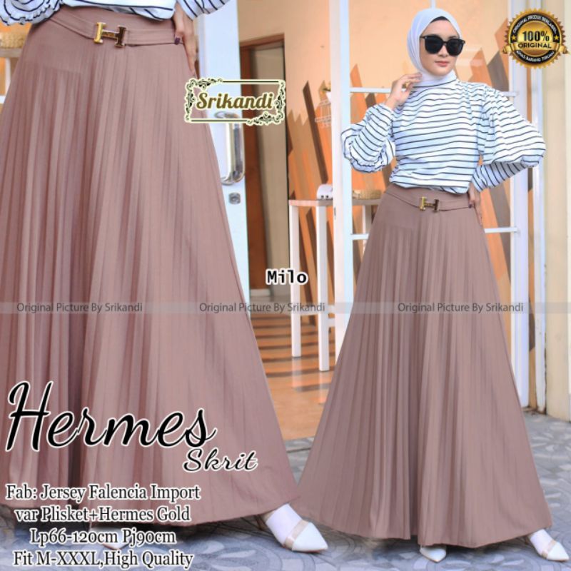 hermes skirt rok plisket by srikandi