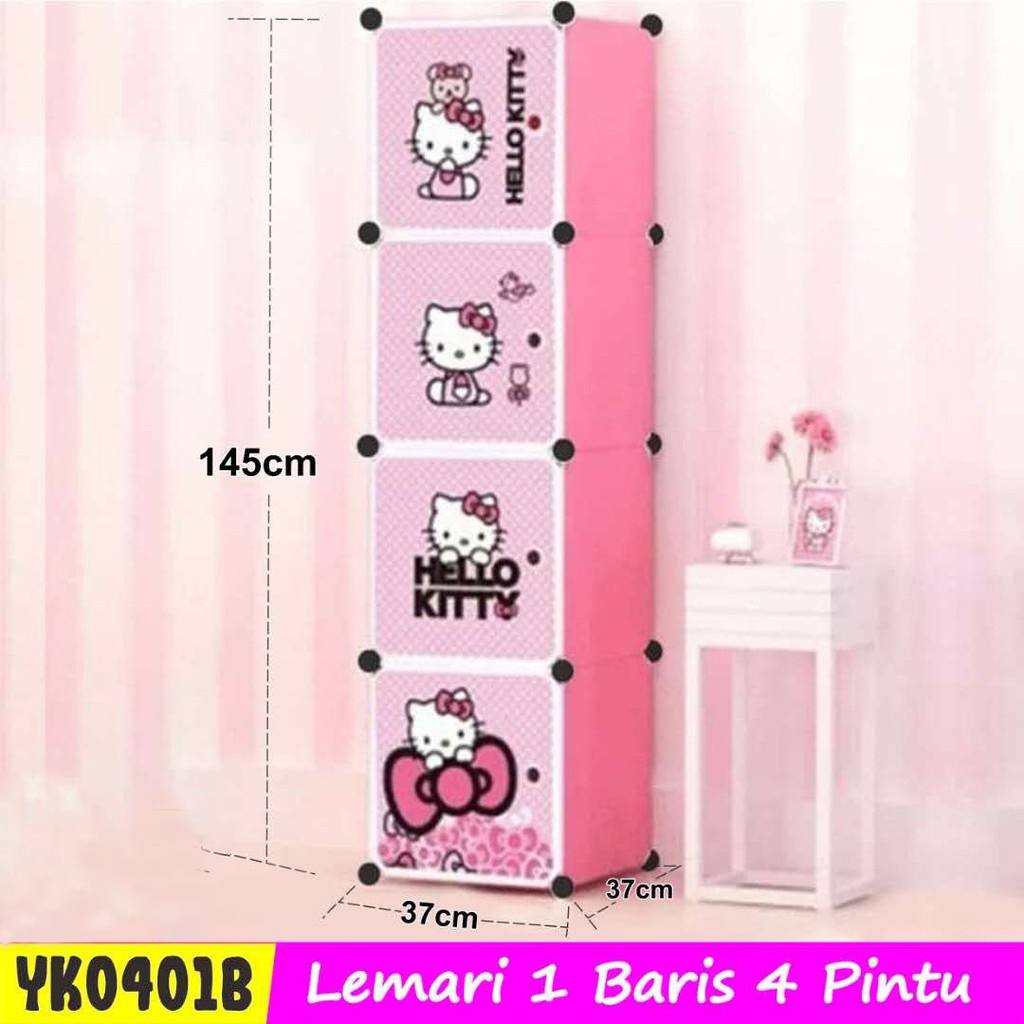 Lemari Plastik Lemari Portable Mini 4 Pintu Import Karakter Lemari Baju Anak Dan Dewasa Lermari Serbaguna - DuniaRumah88